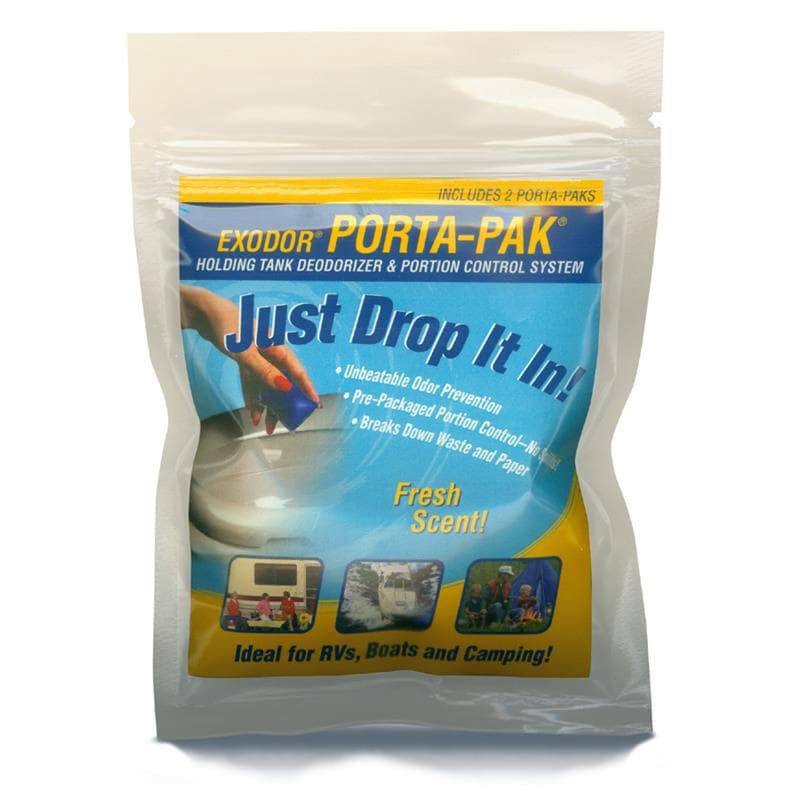 Walex Porta-Pak Black Holding Tank Deodorizer & Portion Control System Drop- Ins - Rapid Breakdown Of Waste & Paper, Odor Prevention, Cleans Tank & Sensors - Fresh Scent, 10-Pack WASTE BREAKDOWN - Porta-Pak