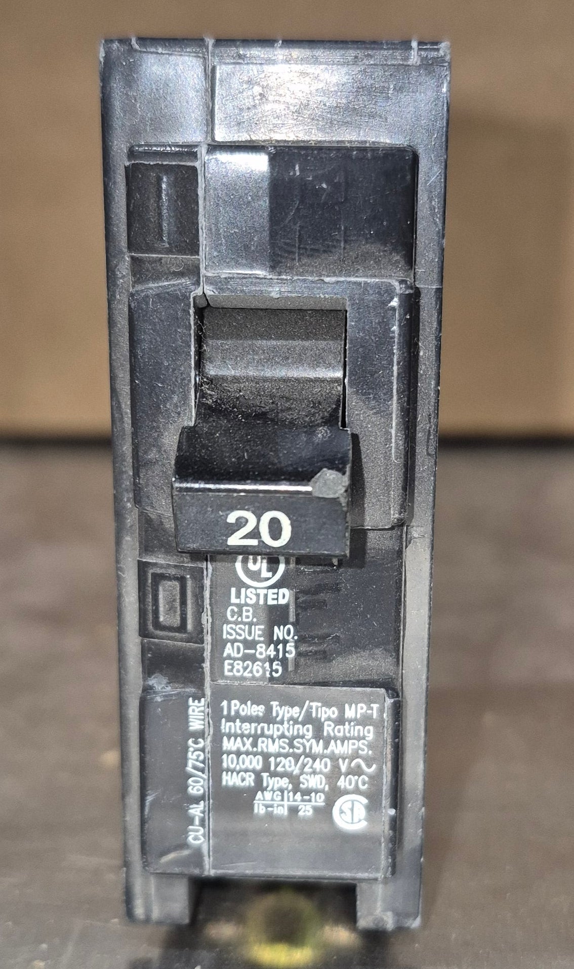 Buy Used Murray 20 Amp Single Pole Type MPT Circuit Breaker MP120