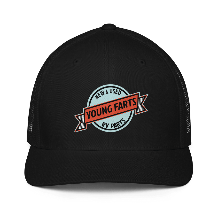 Young Farts (Looks Better Dirty) Trucker Hat black front view