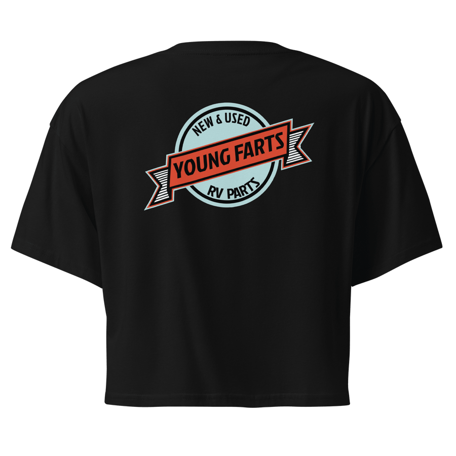 Young Farts Women’s Crop Top black back view