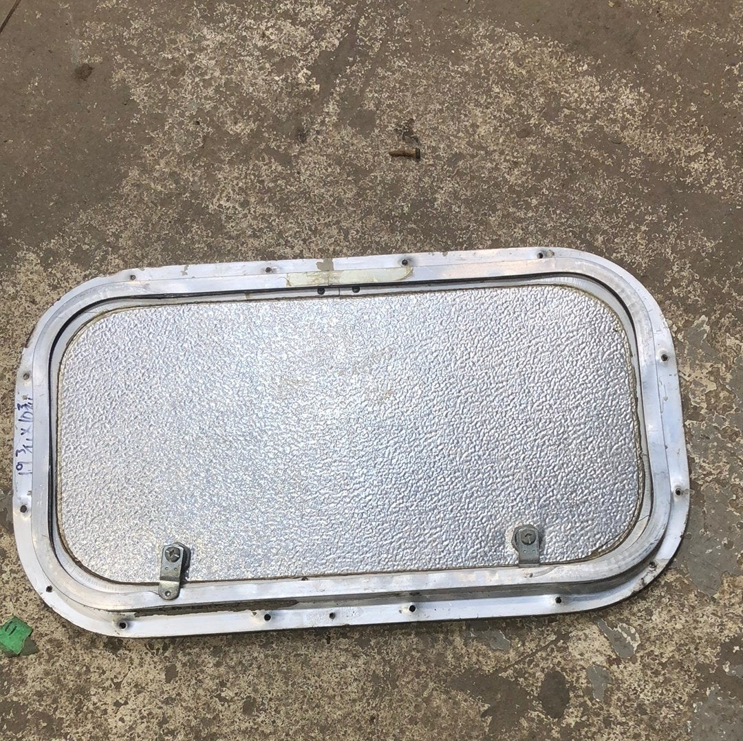 Used RV Radius Cargo / compartment Door 19 3/4 x 10 3/4 x 1/2