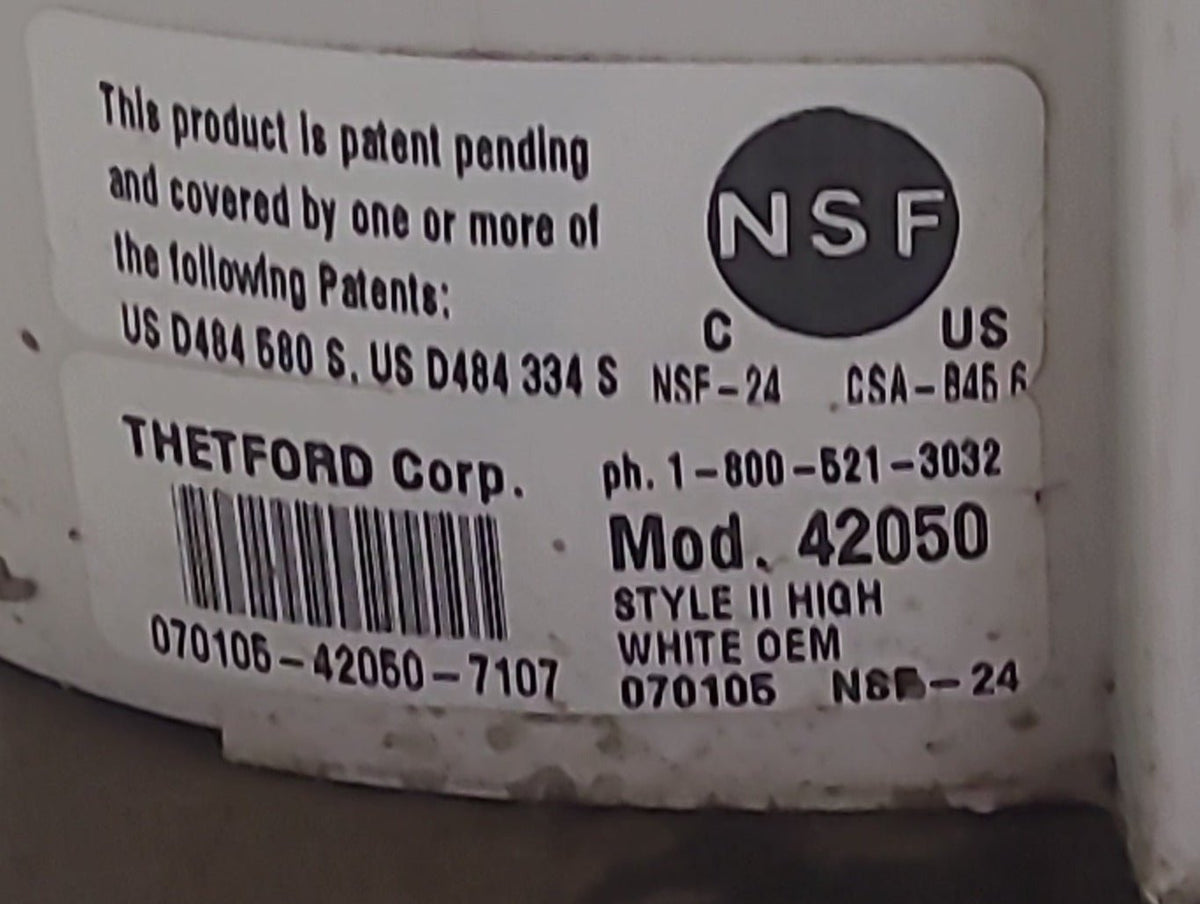 Buy Used Toilet Complete Thetford AquaMagic II Foot Flush, High