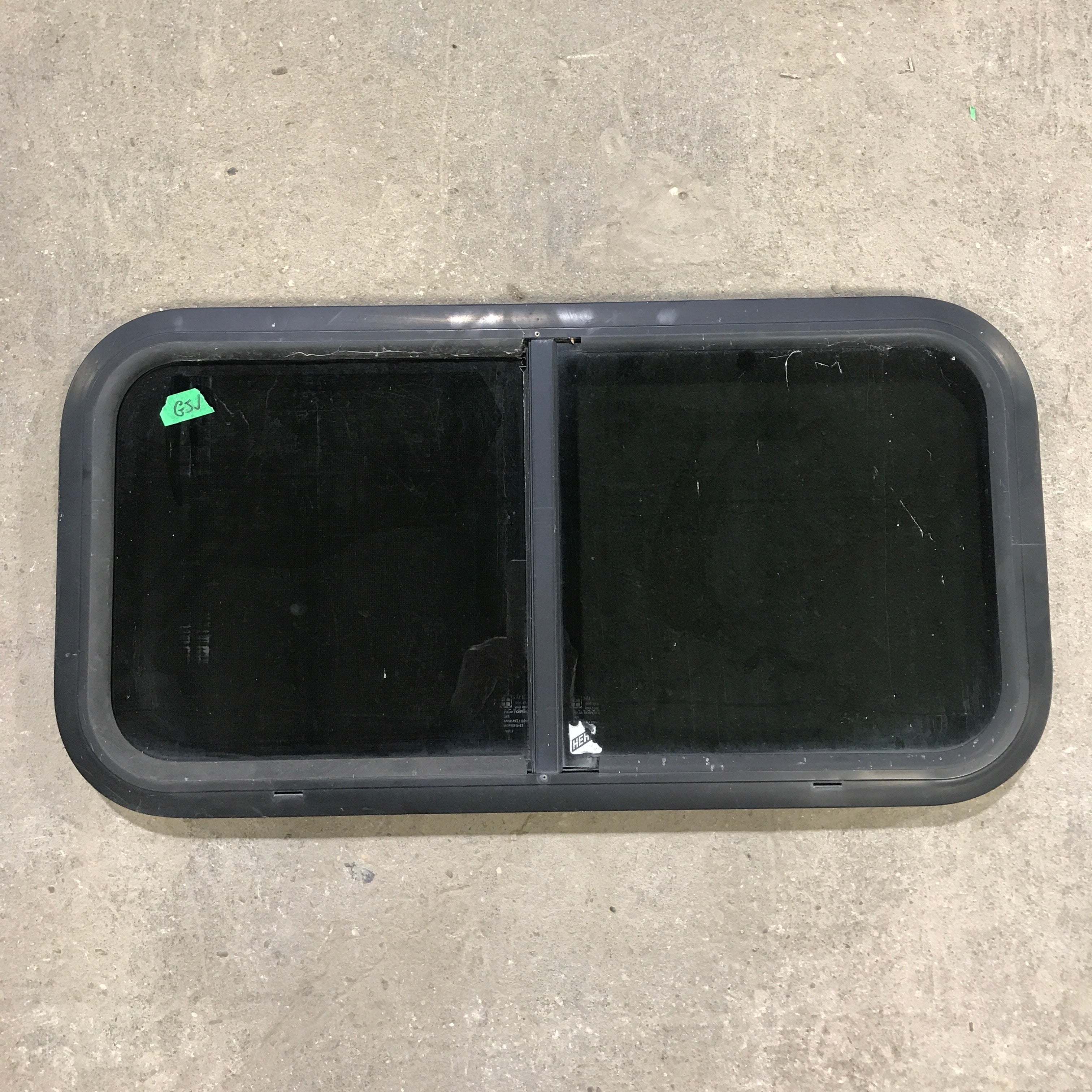 Used Black Radius Opening Window : 29.5" X 14.5" X 1.5" - Young Farts RV Parts