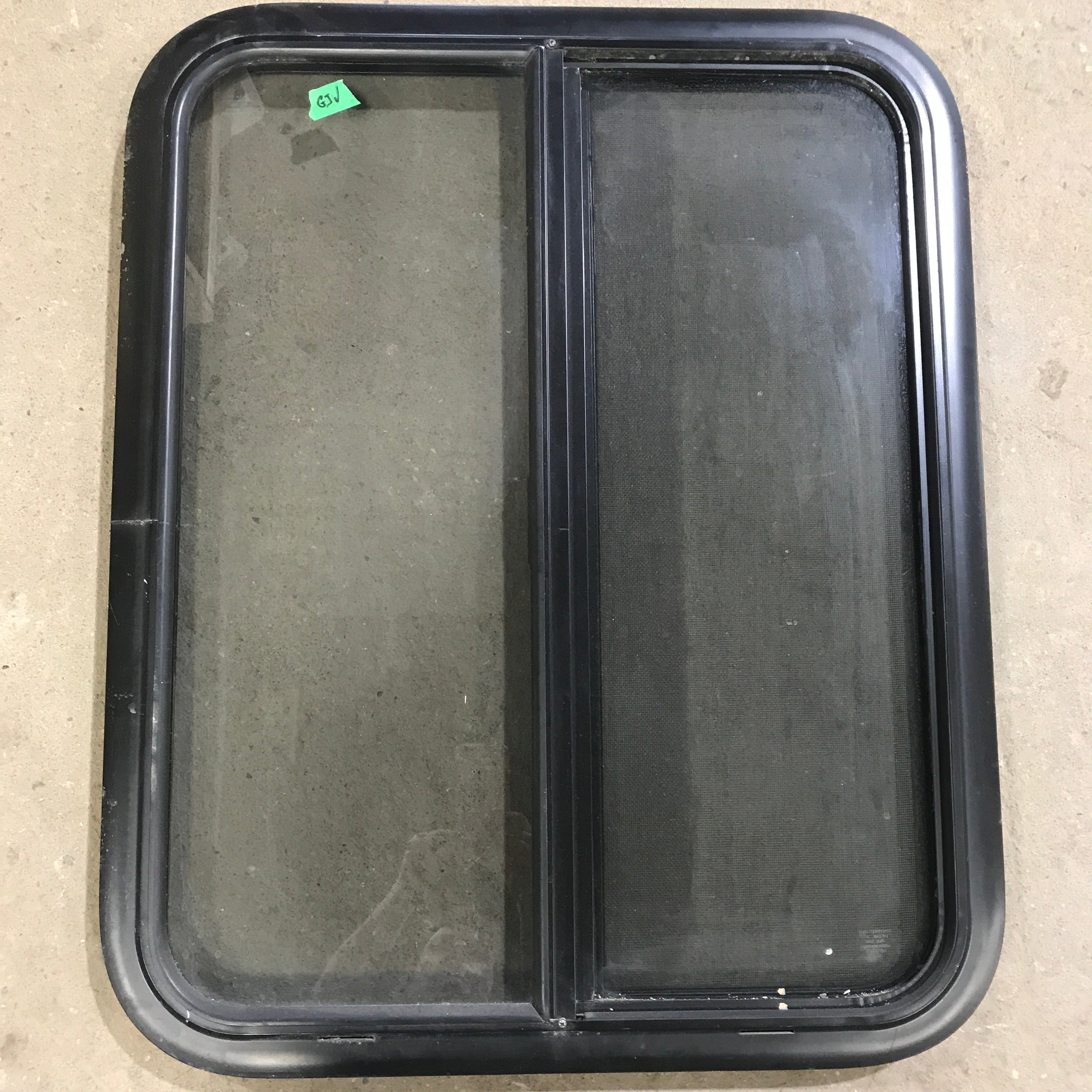 Used Black Radius Opening Window : 24" X 30" X 1.25" - Young Farts RV Parts