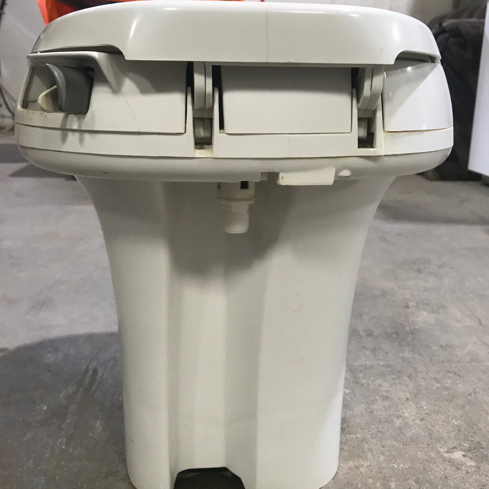 Used Complete Thetford Toilet, Hand Flush, High Profile, Off-White - AQUA MAGIC IV ,  24024 - Young Farts RV Parts