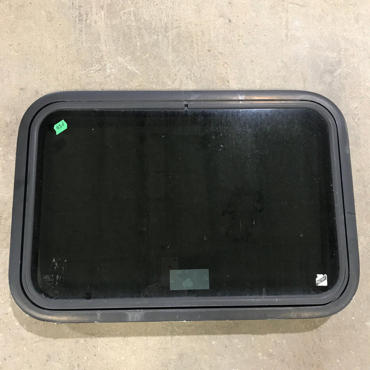 Used Black Radius Emergency Opening Window : 29.5" X 19.5" X 1.5" - Young Farts RV Parts
