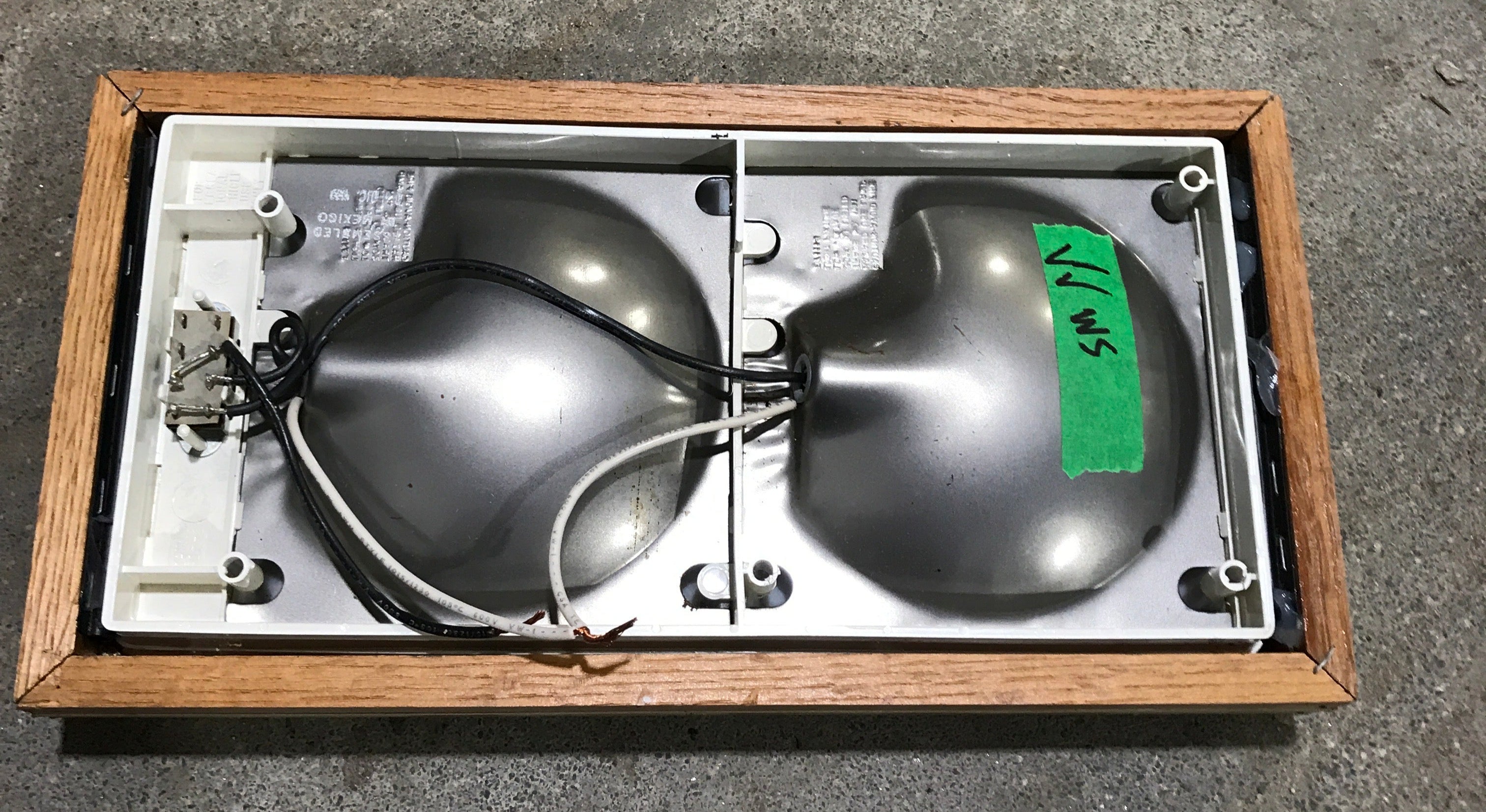 USED Retro RV Interior Light Fixture - DOUBLE - Young Farts RV Parts