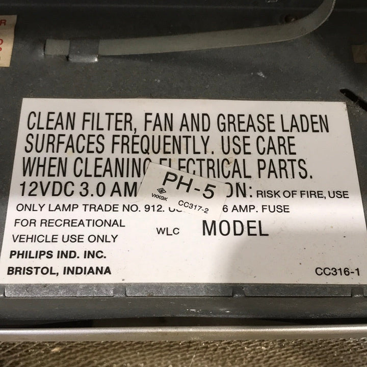 Used Ventline RV Range Hood Fan CC317-2 - Young Farts RV Parts