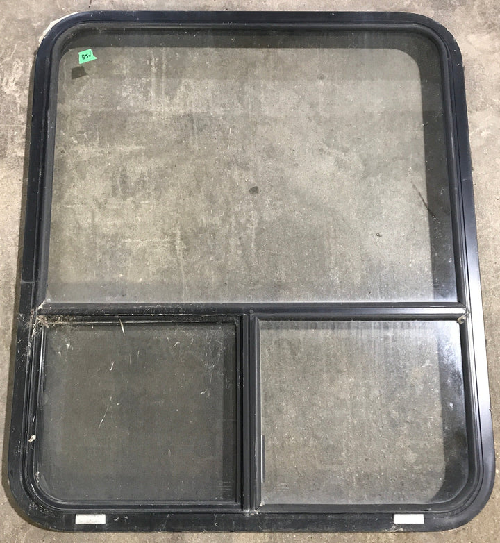 Used Black Radius Opening Window : 36 1/4" W x 30 1/4" H x 1 7/8" D