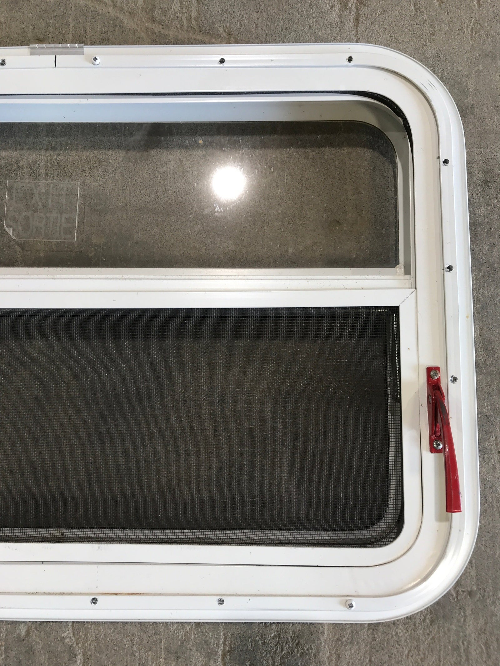 Used White Radius Emergency Opening Window : 29 1/4