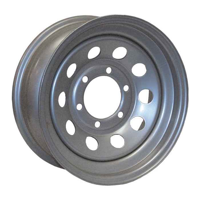 15X6 Trailer Wheel Mini Modular 6H - 5.5 Silver - Young Farts RV Parts