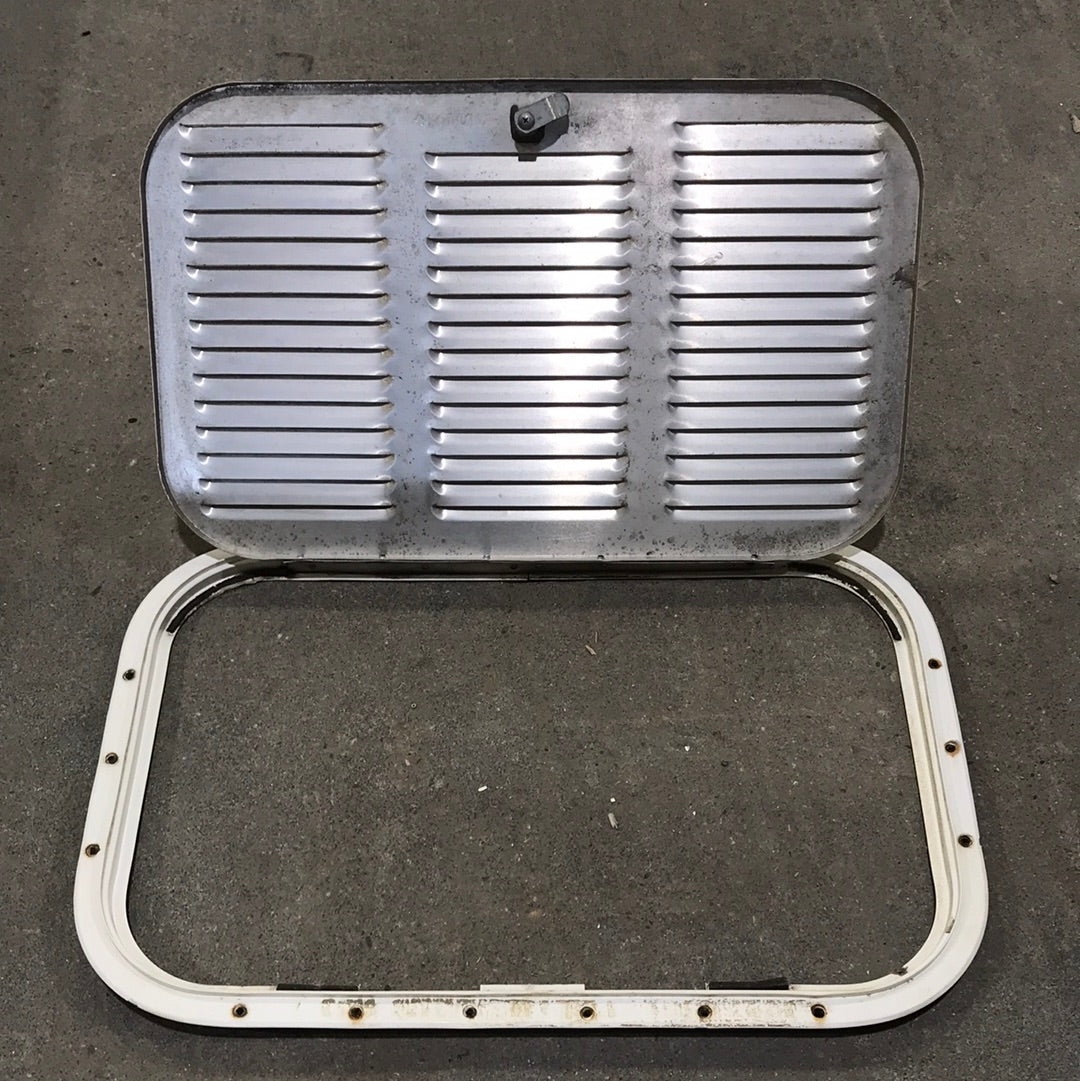 Used Retro NORCOLD 616009/ DOMETIC (P/N UNKNOWN for RM2214R) - Off White Vent Door with Silver Trim