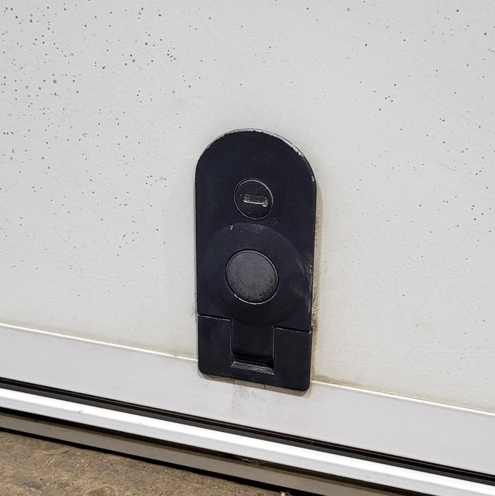 Used Square Storage/ Teardrop Trailer Entry Door 46 5/8" W x 43 7/8" H - Young Farts RV Parts