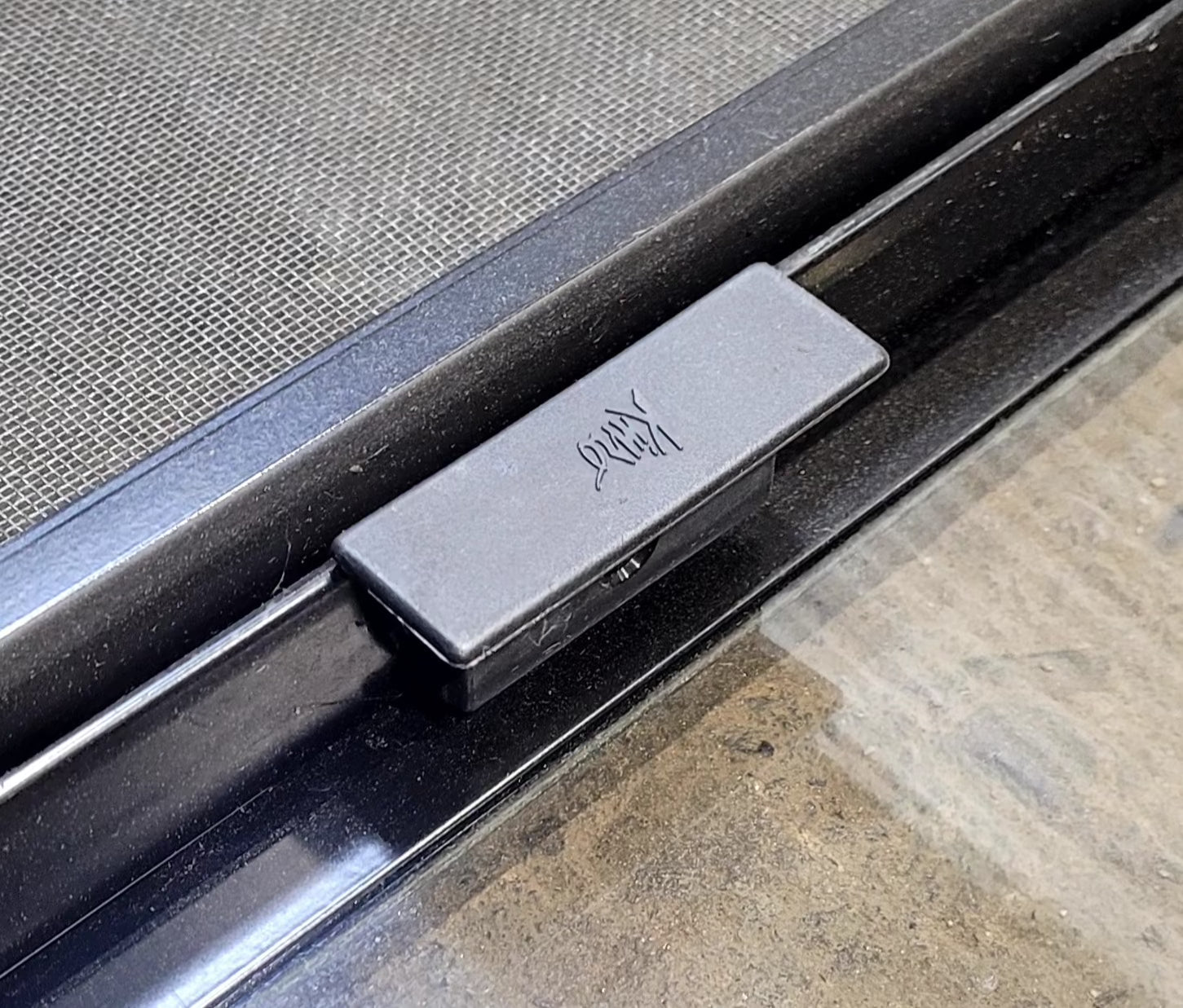 Used Black Radius Opening Window : 29 1/4" W x 27 1/4" H x 1 1/4" D - Young Farts RV Parts