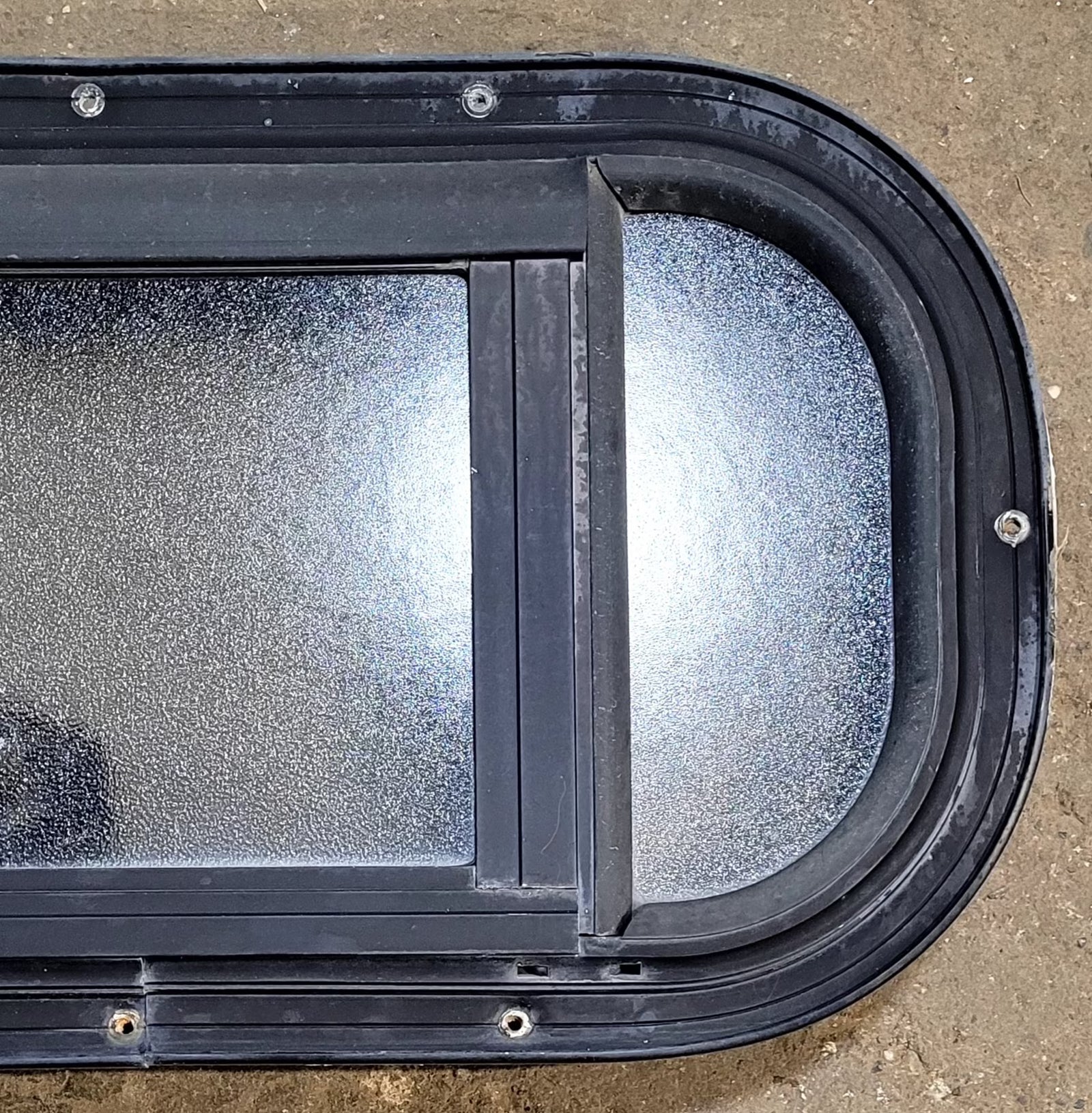 Used Black Radius Opening Window : 18 1/2