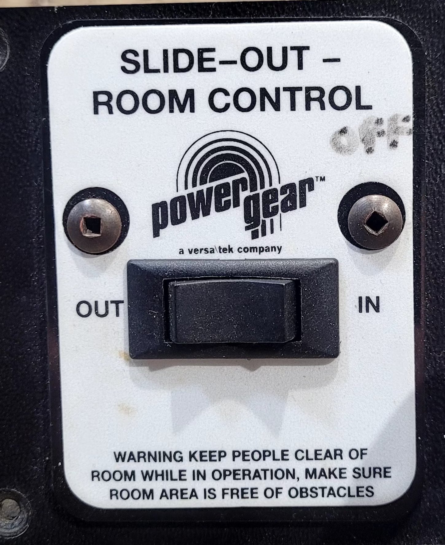 Used Power Gear Slide-Out Room Control Switch Panel & Key - Young Farts RV Parts