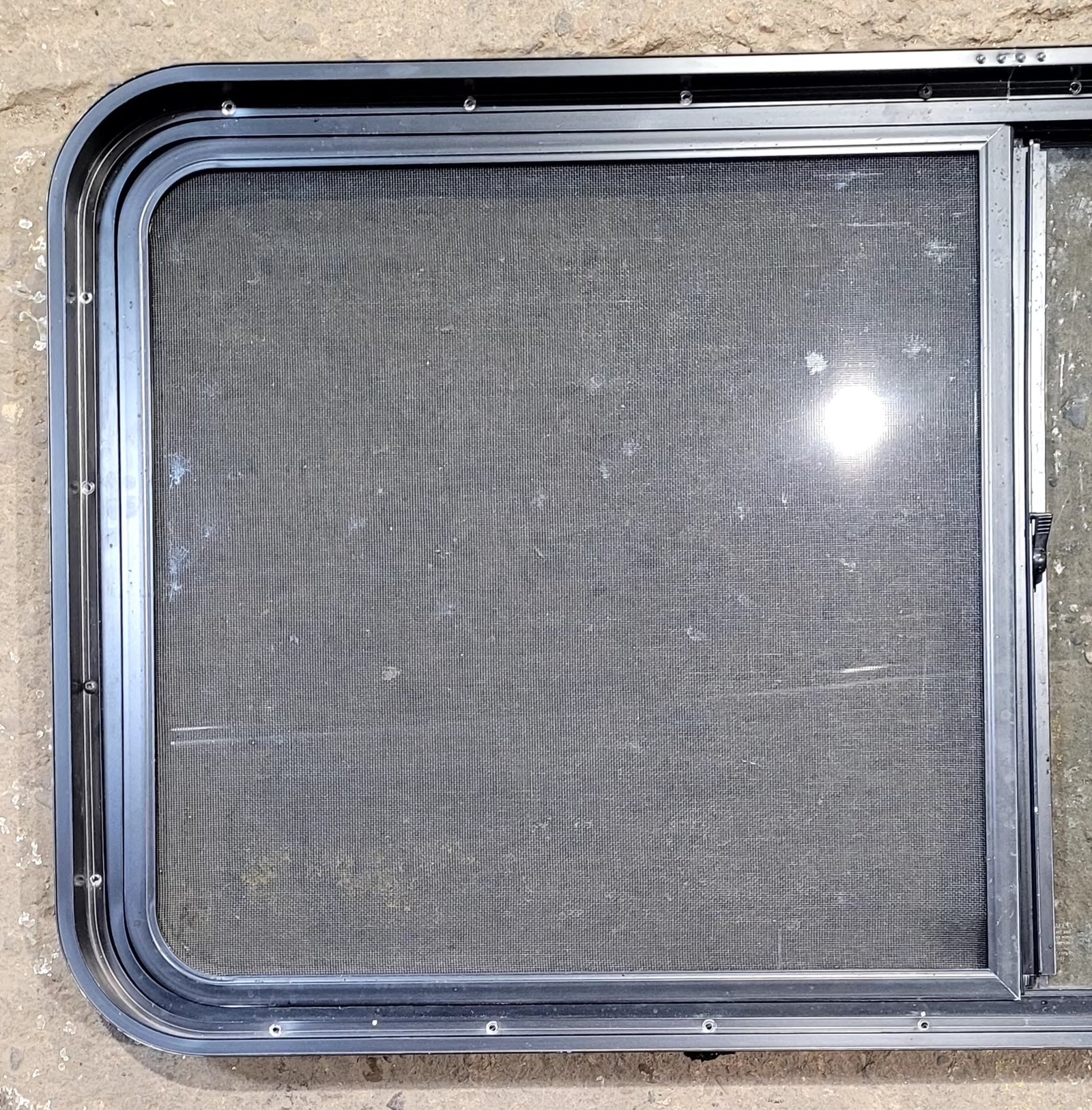 Used Black Radius Opening Window : 47 3/4
