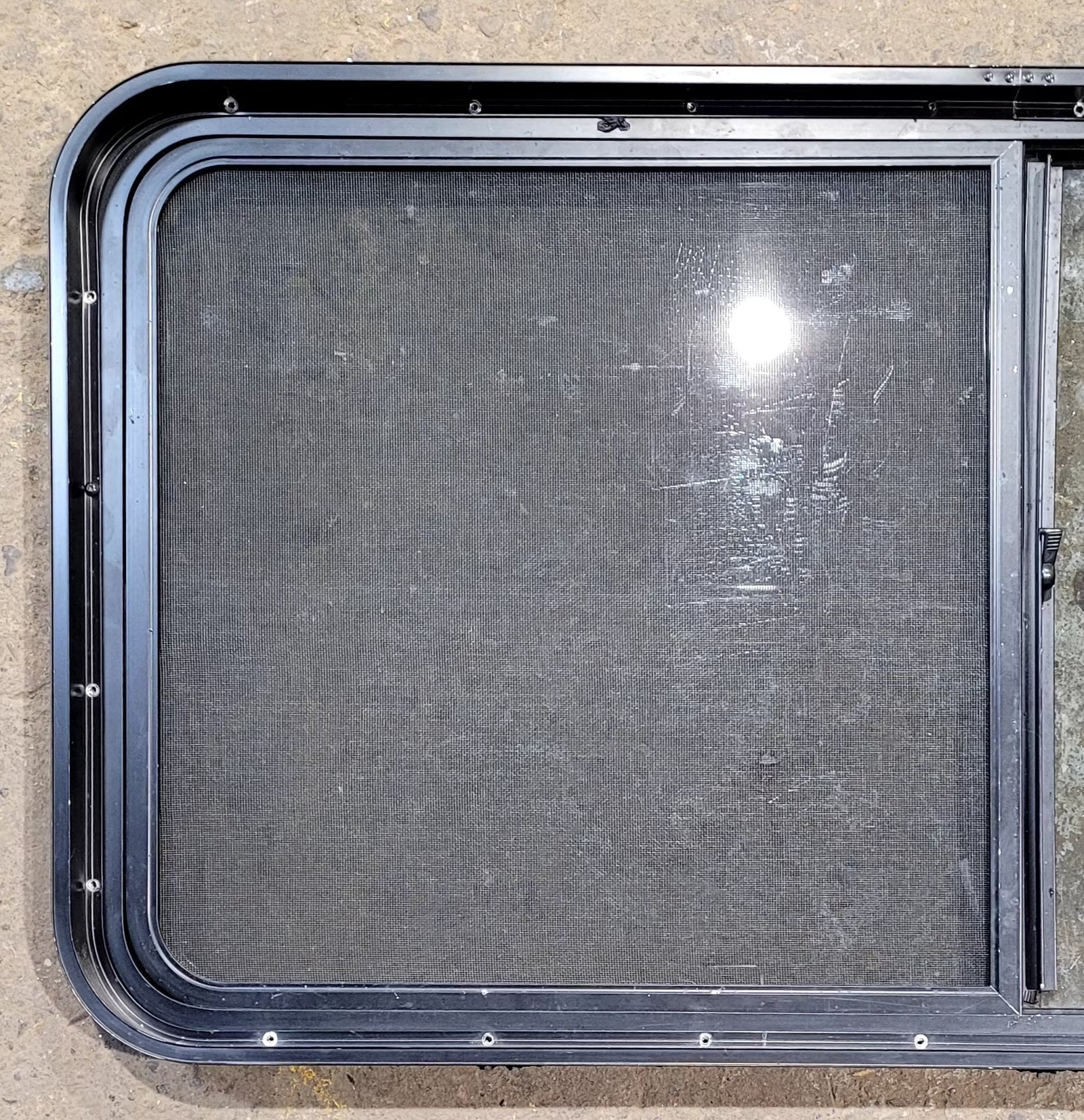 Used Black Radius Opening Window : 47 3/4