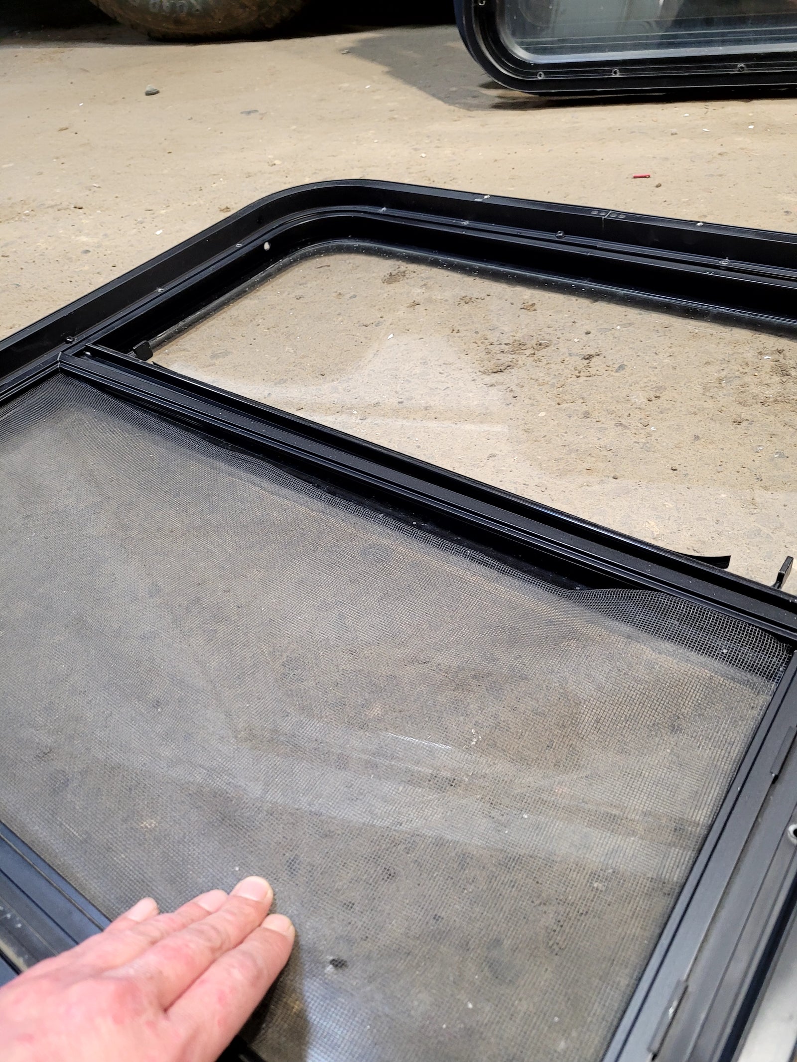 Used Black Radius Opening Window : 25 1/2