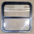 Used Black Radius Opening Window : 25 1/2" W x 25 1/2" H x 1 3/4" D - Young Farts RV Parts