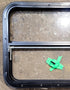 Used Black Radius Opening Window : 29 1/2" W x 21 1/4" H x 1 1/2" D - Young Farts RV Parts