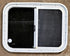 Used White Radius Opening Window : 23 1/2" W x 17 1/2" H x 1 3/4" D - Young Farts RV Parts