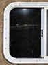 Used White Radius Opening Window : 23 1/2" W x 17 1/2" H x 1 1/4" D - Young Farts RV Parts