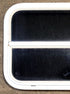 Used White Radius Opening Window : 23 1/2" W x 17 1/2" H x 1 1/2" D - Young Farts RV Parts