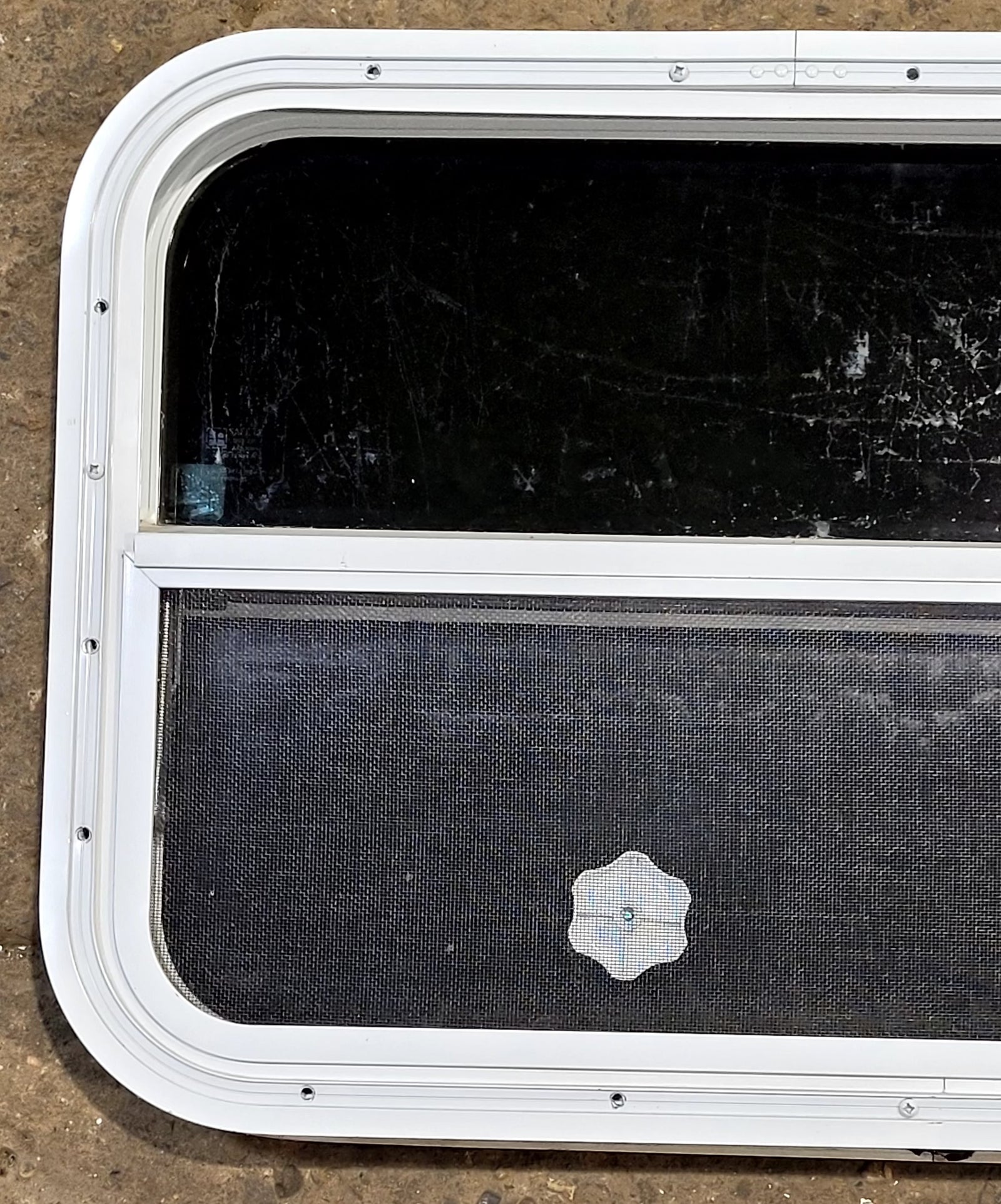 Used White Radius Opening Window : 23 1/2