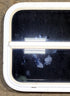 Used White Radius Opening Window : 23 1/2" W x 17 1/2" H x 1 1/2" D - Young Farts RV Parts
