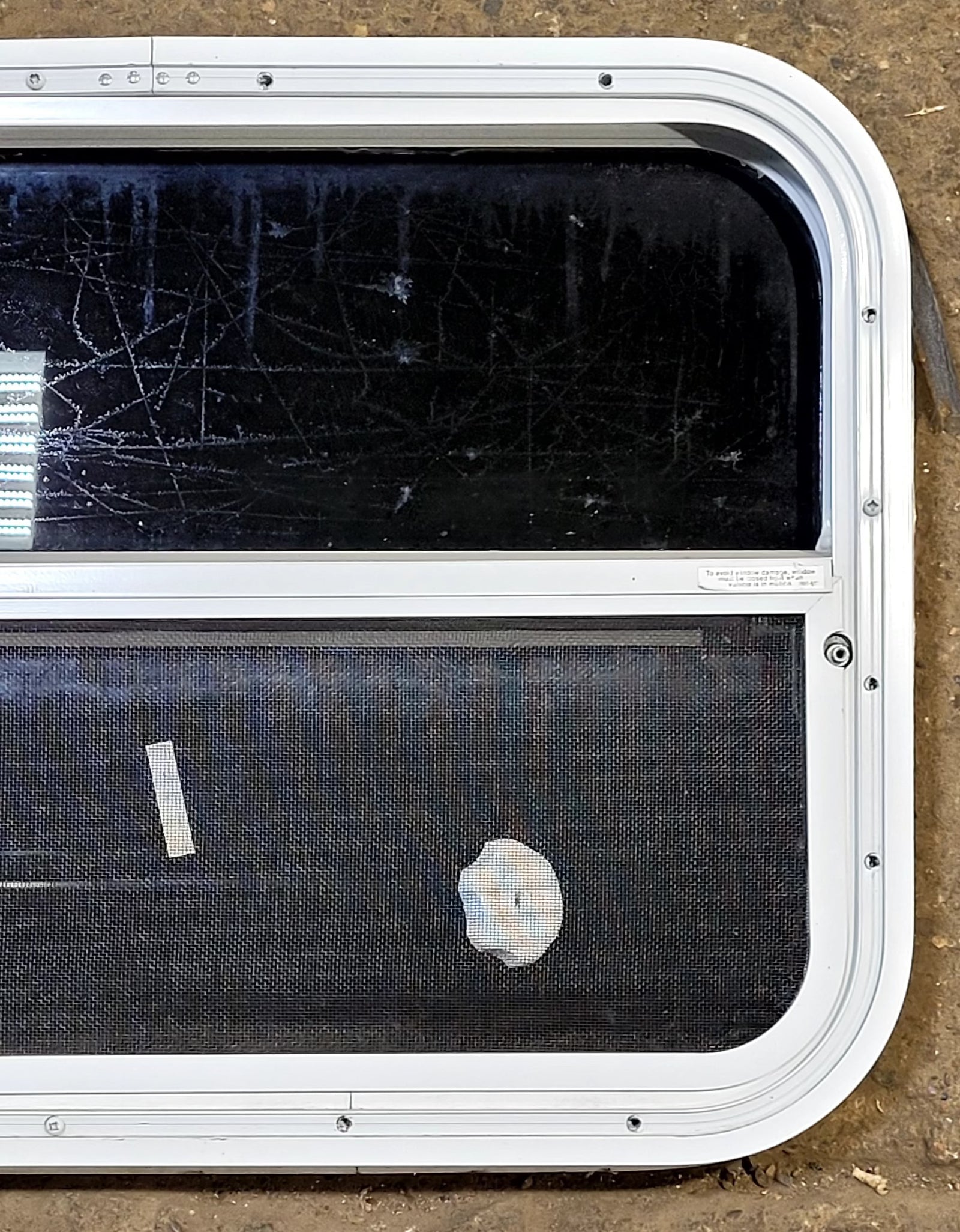 Used White Radius Opening Window : 23 1/2