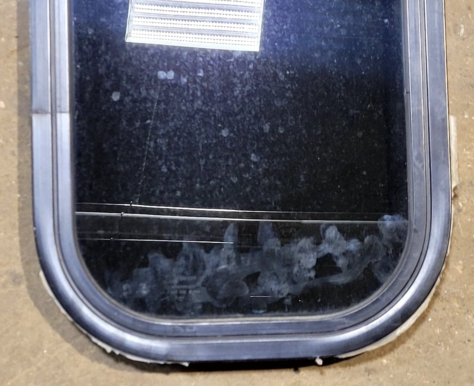 Used Black Radius Non Opening Window : 11 1/4