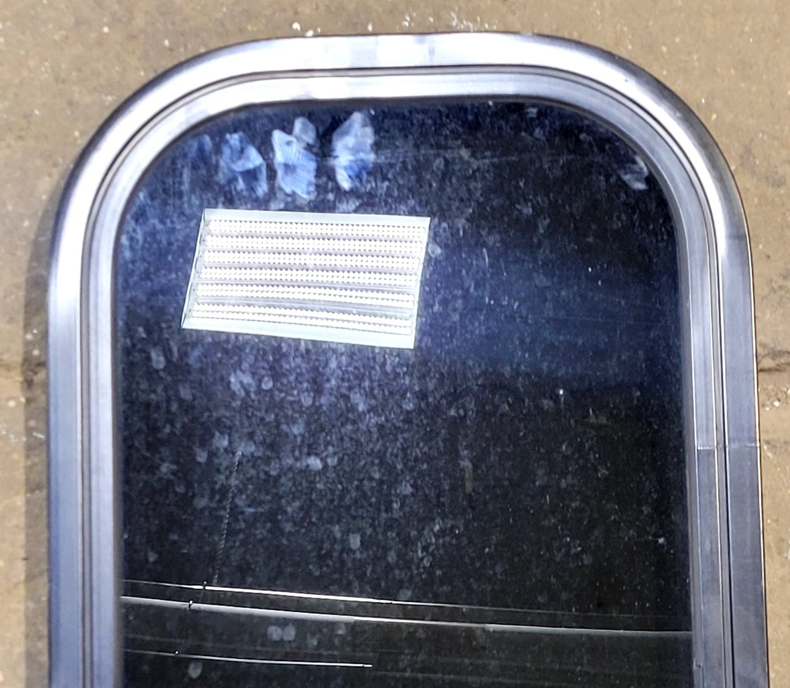 Used Black Radius Non Opening Window : 11 1/4