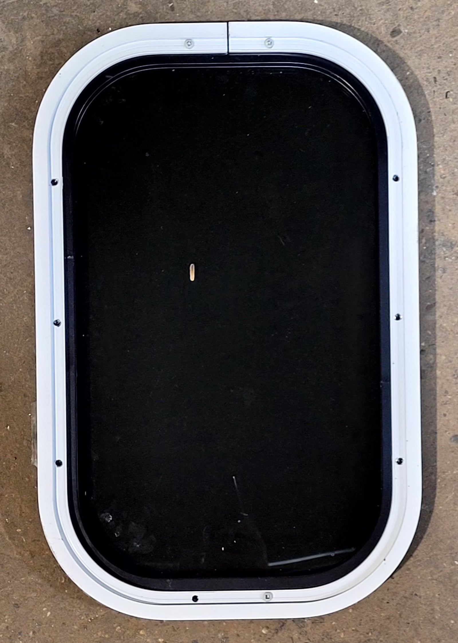 Used Black Radius Non Opening Window : 11 1/4