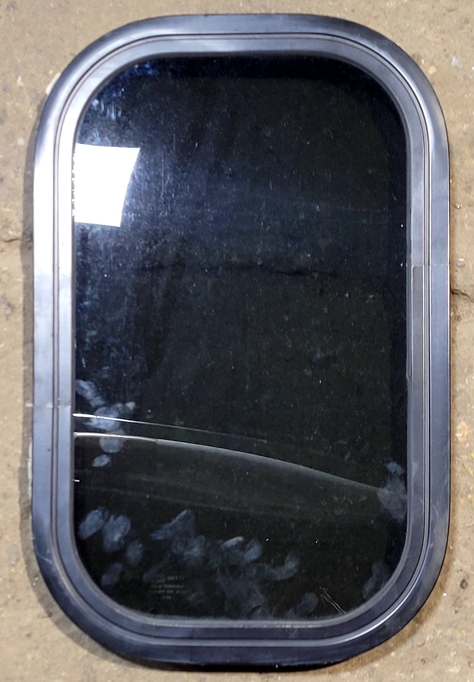 Used Black Radius Non Opening Window : 11 1/4