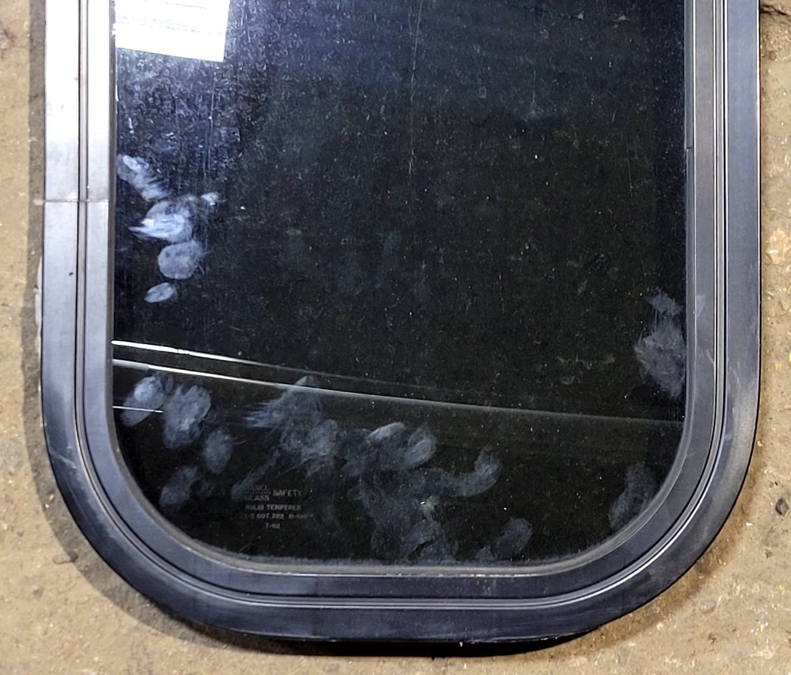 Used Black Radius Non Opening Window : 11 1/4