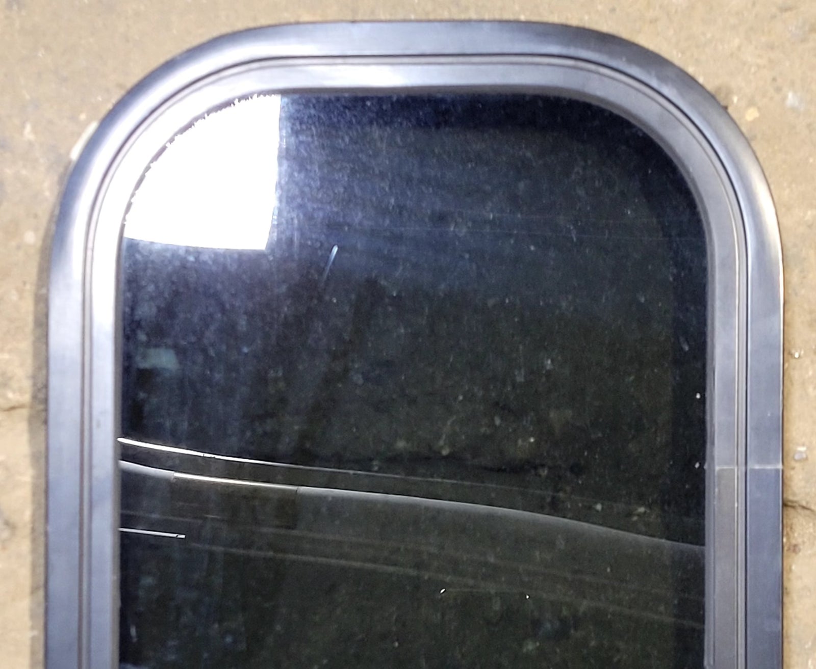 Used Black Radius Non Opening Window : 11 1/4