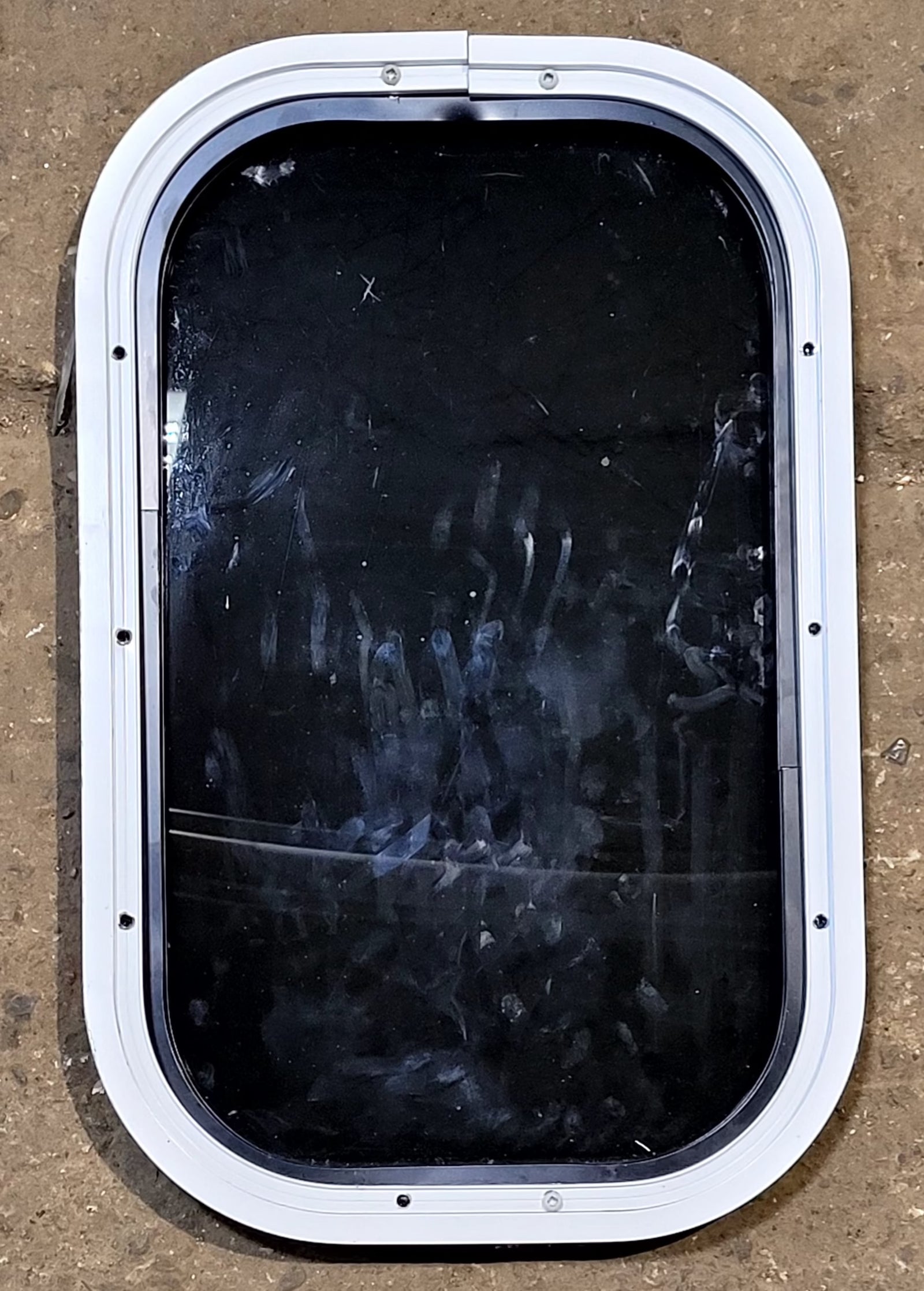 Used Black Radius Non Opening Window : 11 1/4