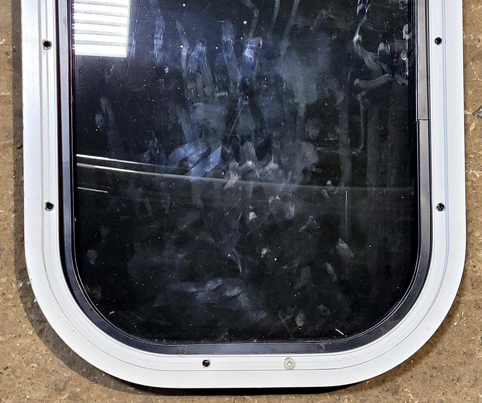 Used Black Radius Non Opening Window : 11 1/4