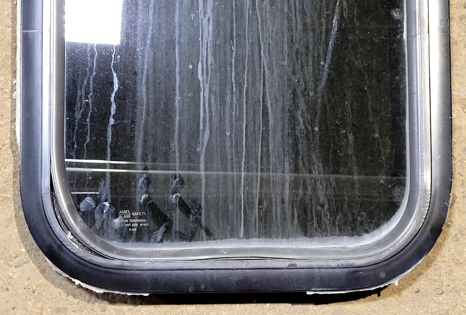 Used Black Radius Non Opening Window : 14 3/4