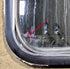 Used Black Radius Non Opening Window : 14 3/4" W x 18 1/4" H x 1 1/8" D - Young Farts RV Parts