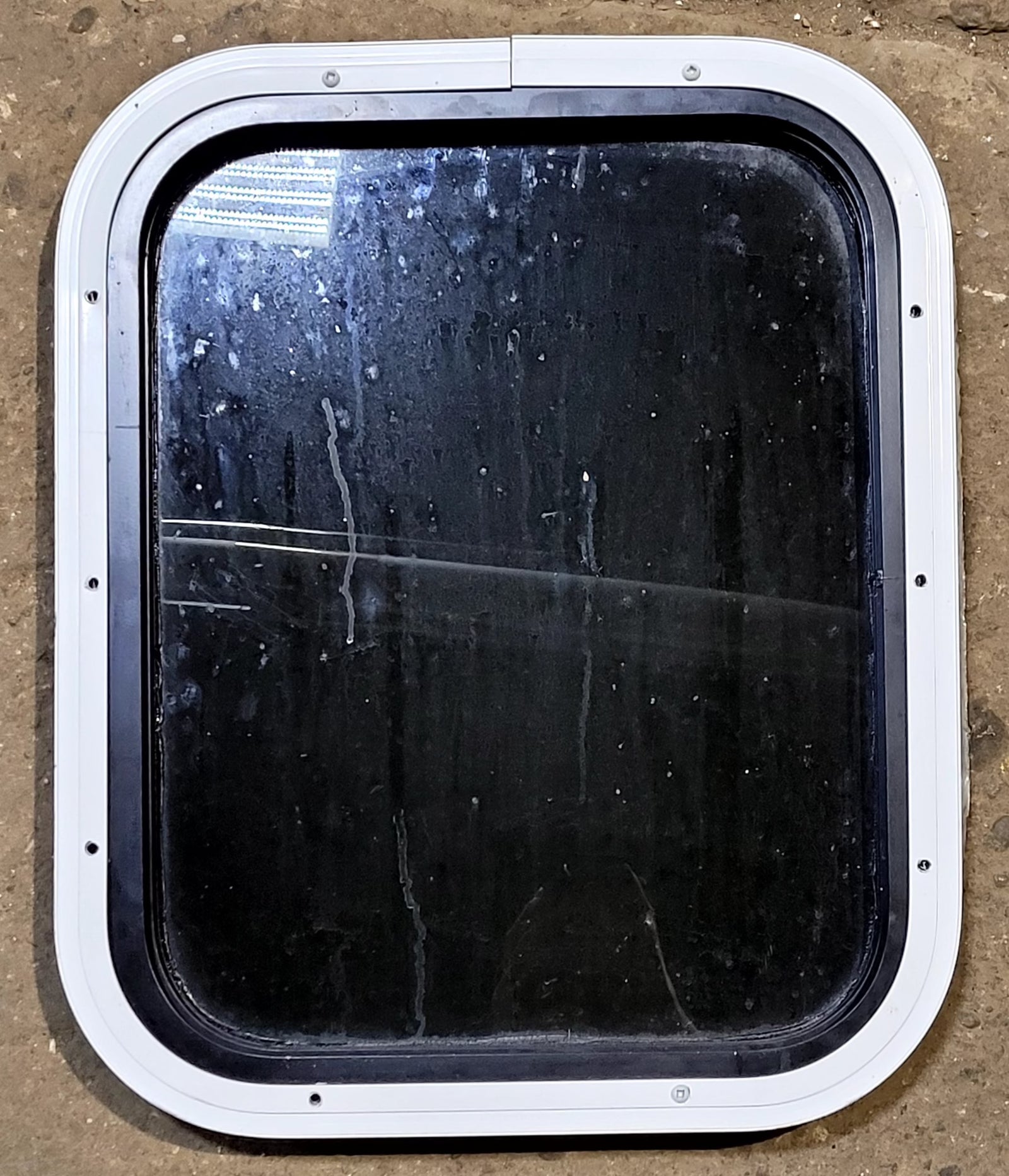 Used Black Radius Non Opening Window : 14 3/4