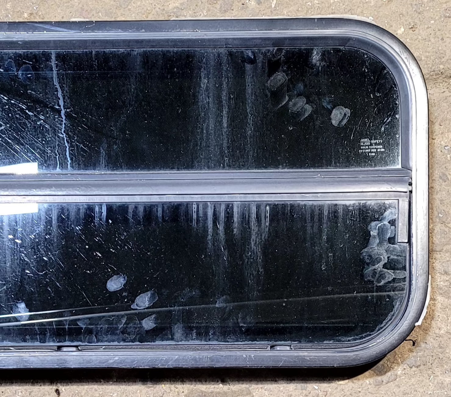 Used Slanted Black Radius Opening Window : 35 1/2