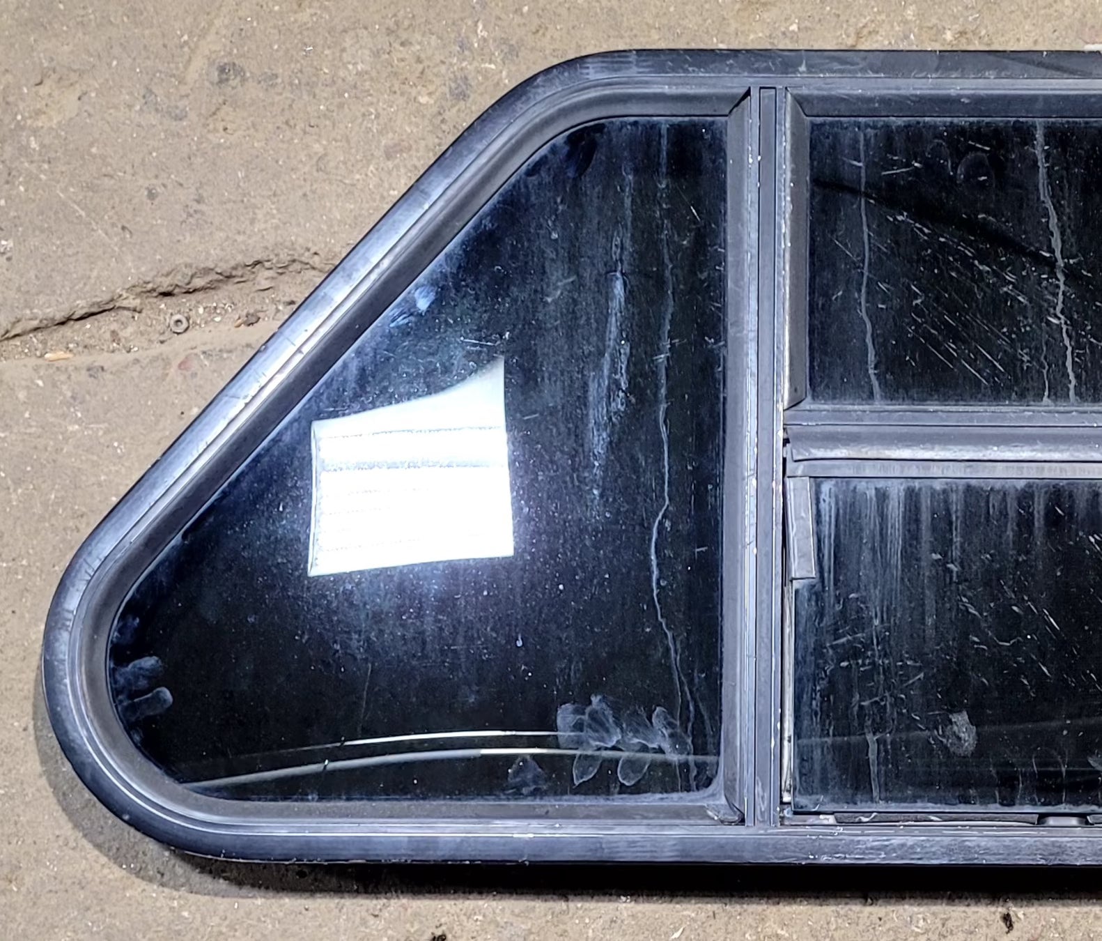 Used Slanted Black Radius Opening Window : 35 1/2