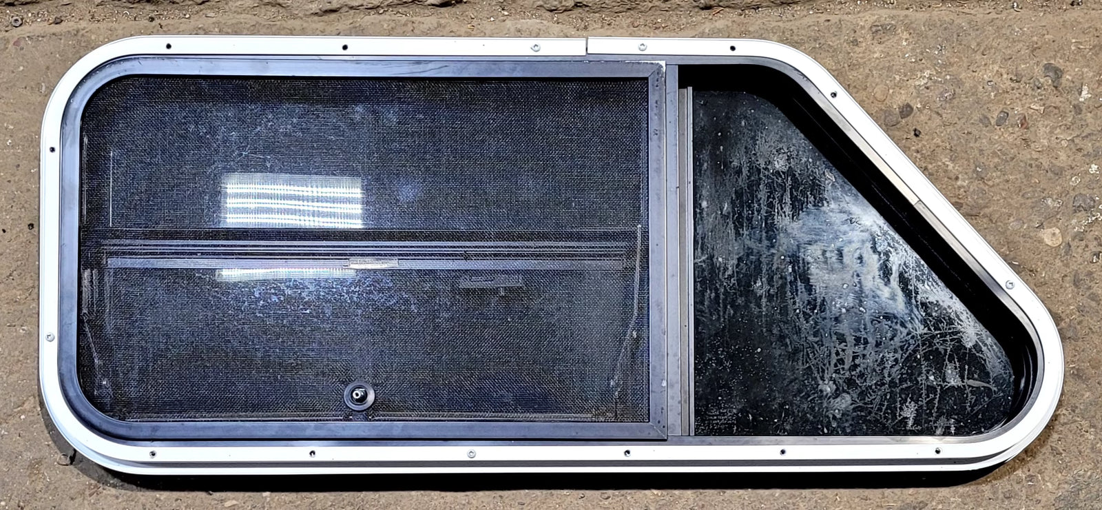 Used Slanted Black Radius Opening Window : 35 1/2