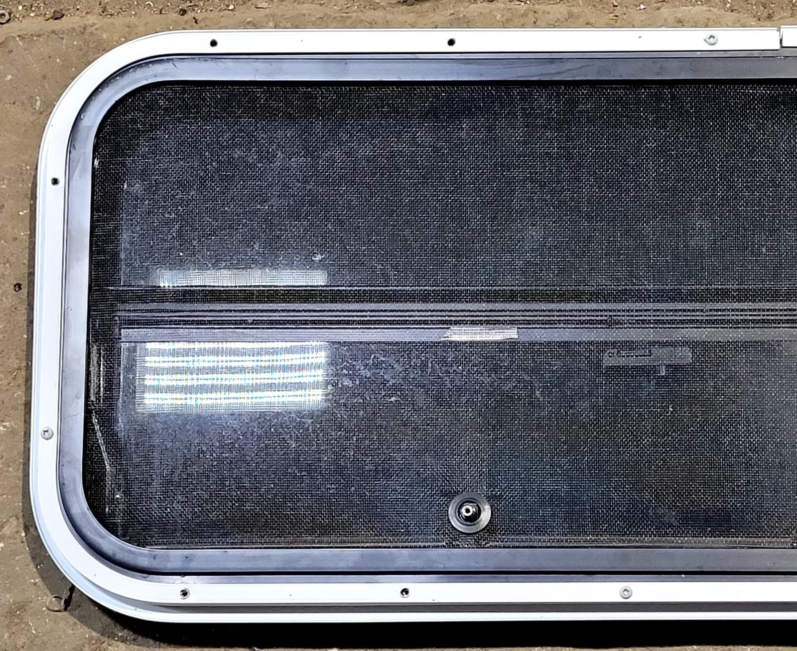 Used Slanted Black Radius Opening Window : 35 1/2