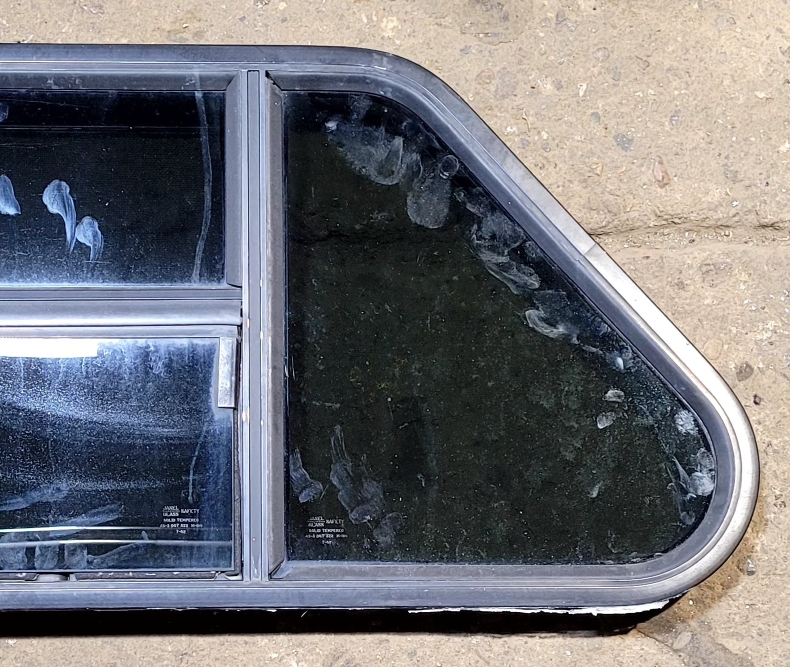 Used Slanted Black Radius Opening Window : 35 1/2