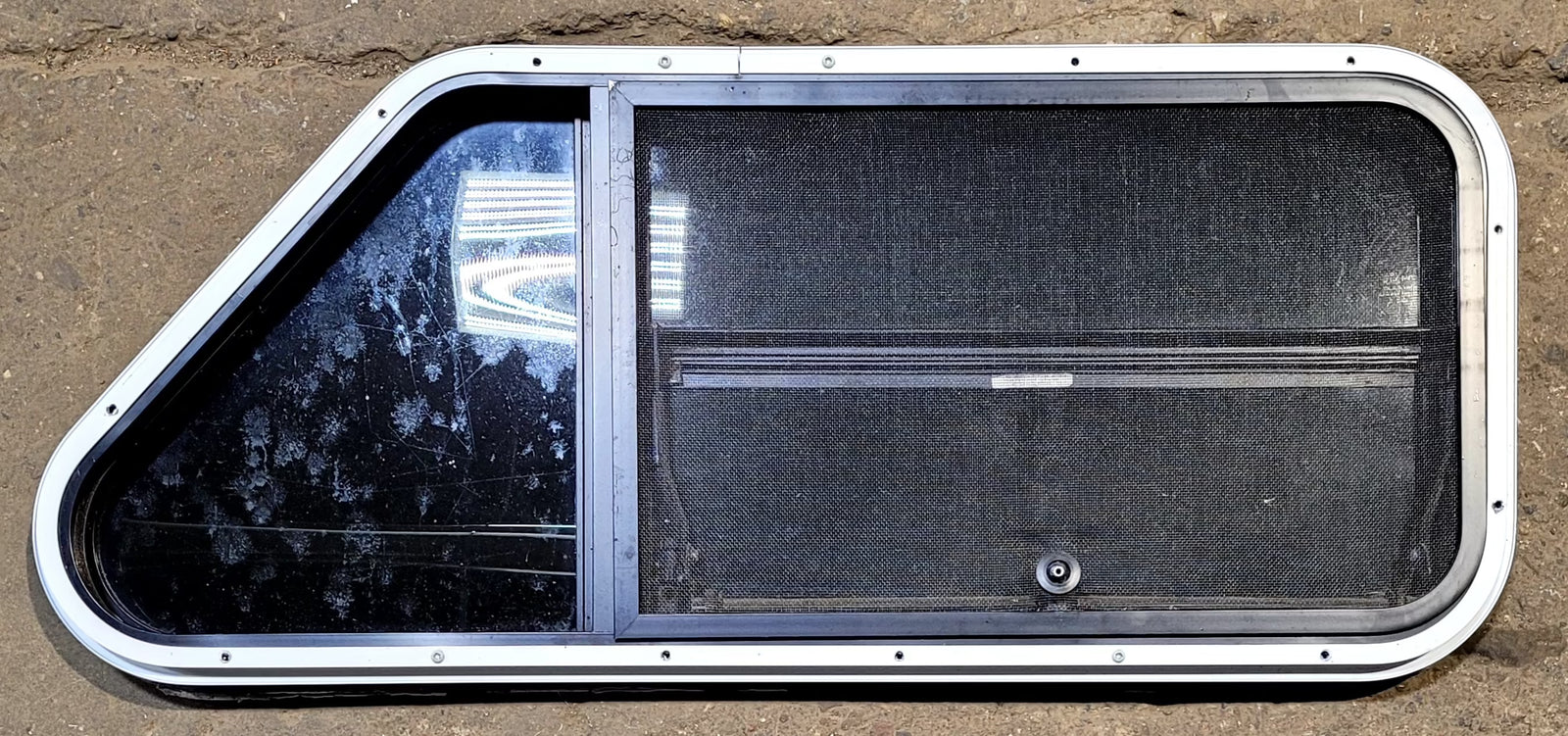 Used Slanted Black Radius Opening Window : 35 1/2