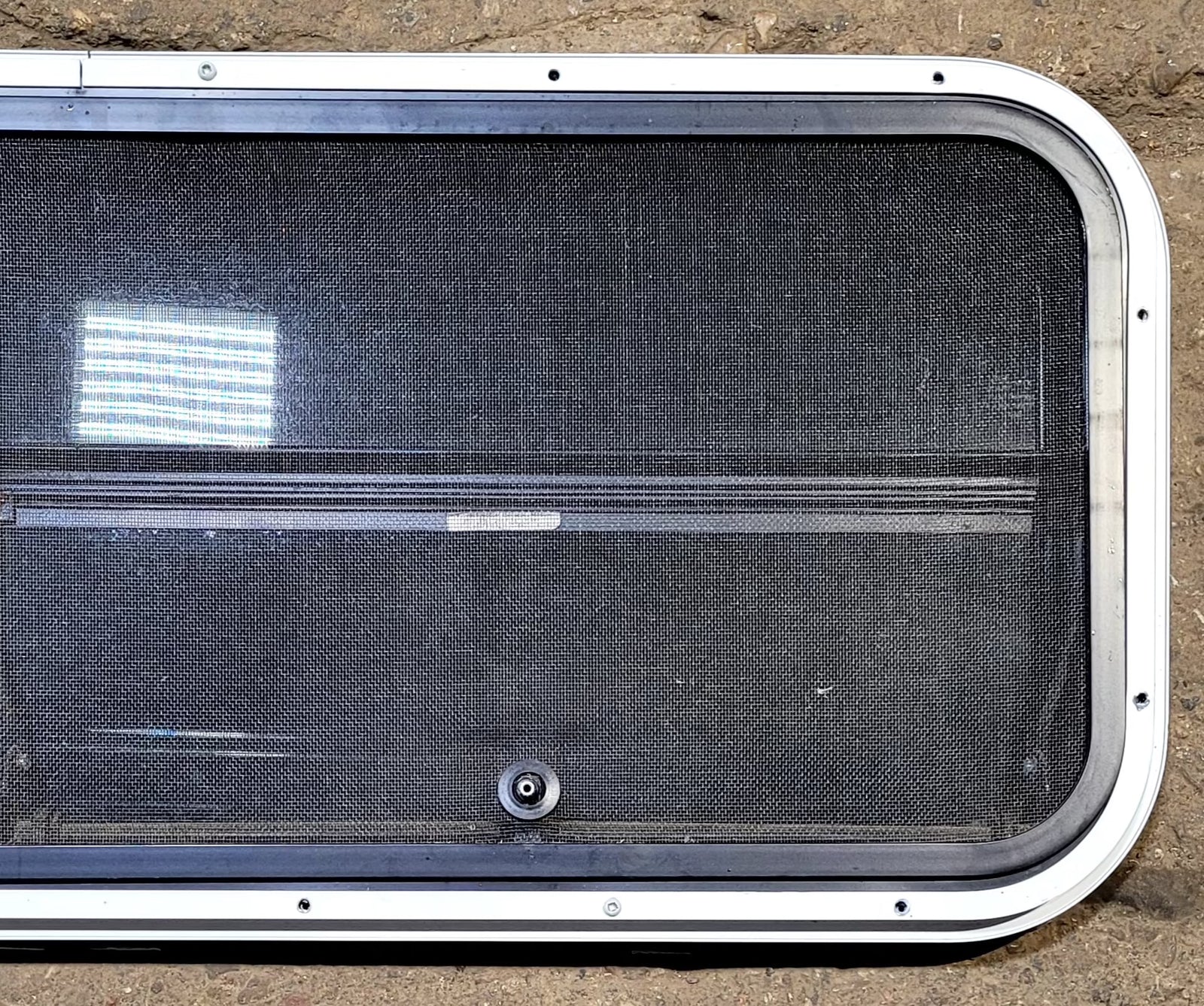 Used Slanted Black Radius Opening Window : 35 1/2