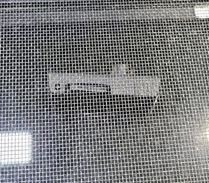 Used Slanted Black Radius Opening Window : 35 1/2" W x 14 3/4" H x 1 1/8" D - Young Farts RV Parts